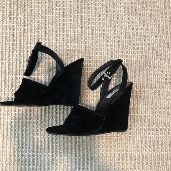 Prada Wedge Velvet Heels - Picture 2 of 7